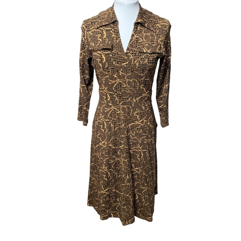 New Harold’s Geometric Print‎ Long Sleeves Wrap Dress Size M